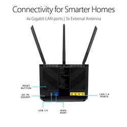 ASUS (RT-AC67P) AC1900 Dual Band Wireless WiFi 5 Router  -  Easy Setup, VPN, Parental Control, AiRadar Beamforming Technolog...