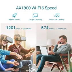 TP-LINK (RE605X) AX1800 Wi-Fi Range Extender. 574 Mbps at 2.4GHz, 1201 Mbps at 5GHz. WiFi 6 technology. 1 Gigabit Ethernet P...