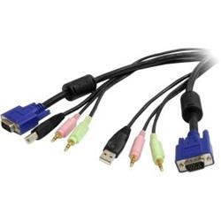 STARTECH 10 ft 4-in-1 USB VGA KVM Cable with Audio and Microphone