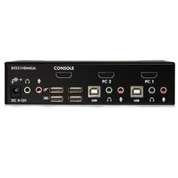 StarTech.com 2 Port USB HDMI KVM Switch with Audio and USB 2.0 Hub - 2 x 1 - 2 x Mini HDMI Digital Audio/Video AUDIO & USB 2.0 