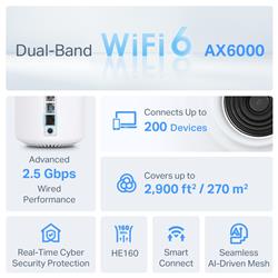 TP-Link (Deco X80) - AX6000 Dual-Band Mesh WiFi 6 System (2 Pack)