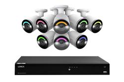 Lorex Fusion 4K (16 Camera Capable) 4TB Wired NVR System with Eight Bullet Camera Featuring Smart Security Lighting and 2-Way A