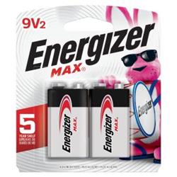 ENERGIZER Max 9V Alkaline Battery Pack 2 Pack (522BP2E)