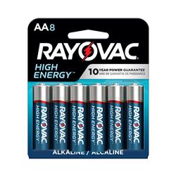 RAYOVAC AA Alkaline Battery 8 Pack