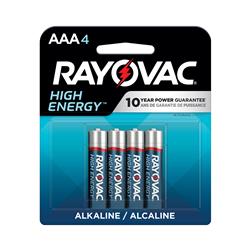 RAYOVAC High Energy AAA Alkaline Battery 4 Pack