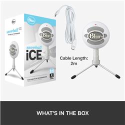 BLUE Snowball iCE Plug-and-Play USB Microphone, White