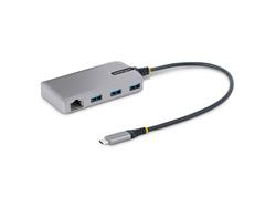 StarTech.com 3-Port USB-C Hub with Ethernet, 3x USB-A Ports, Gigabit Ethernet, USB 3.0 5Gbps, Bus-Powered, USB Type-C Hub w/GbE