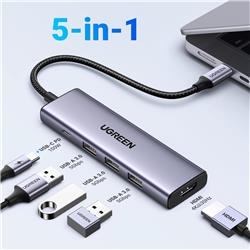 UGREEN Revodok USB C Hub 5 in 1, CM511 Multiport Adapter 4K HDMI(Open Box)