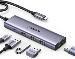 UGREEN Revodok USB C Hub 5 in 1, CM511 Multiport Adapter 4K HDMI(Open Box)