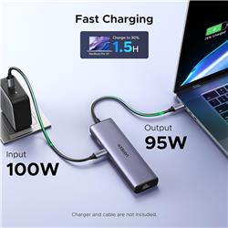 UGREEN Revodok USB C Hub 6-in-1, K30Hz HDMI, 95W Charging, 5Gbps USB C