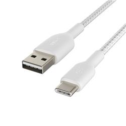 Belkin BOOSTCHARGE Braided USB-C to USB-A Cable 4ft White(Open Box)