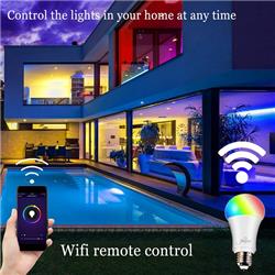 JINVOO SM-R65N Smart Wi-Fi Bulb, 8W E27 Base, RGBW Color Changing