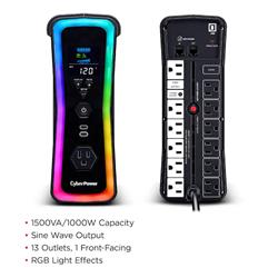 CYBERPOWER 1500VA UPS with RGB Lighting