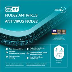 ESET NOD32 Antivirus, 1 Year, 3 Devices, Retail Box