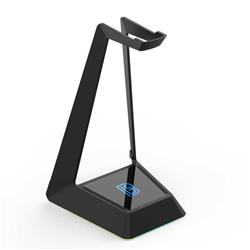 Blue Solids Technology -  RGB Lighting Gaming Headset Stand with Three USB Ports , Black(Open Box)