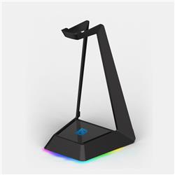 Blue Solids Technology -  RGB Lighting Gaming Headset Stand with Three USB Ports , Black(Open Box)