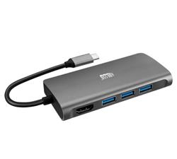 Adesso 8-in-1 USB-C Multiport Docking Station, HDMI Supports