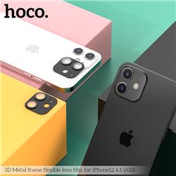 HOCO 3D Metal frame flexible lens film for iPhone 12 6.1"  Pro (A18)- black