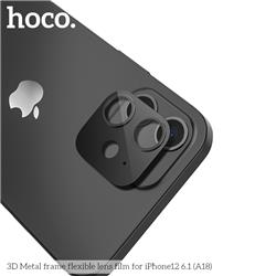 HOCO 3D Metal frame flexible lens film for iPhone 12 6.1"  Pro (A18)- black