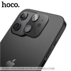 HOCO 3D Metal frame flexible lens film for iPhone 12 6.1"  Pro (A18)- black