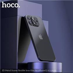 HOCO 3D Metal frame flexible lens film for iPhone 12 6.1"  Pro (A18)- black