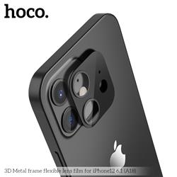 HOCO 3D Metal frame flexible lens film for iPhone 12 6.1"  Pro (A18)- black