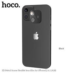 HOCO 3D Metal frame flexible lens film for iPhone 12 6.1"  Pro (A18)- black