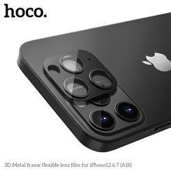 HOCO 3D Metal frame flexible lens film for iPhone Pro Max 12 6.7" (A18