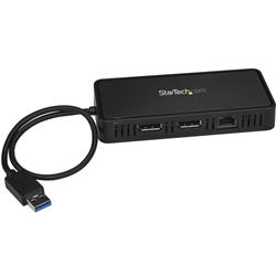 StarTech USB to Dual DisplayPort Mini Docking Station - Dual 4K 60Hz - GbE - USB 3.0