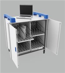 LapCabby 20V Vertical Charging Cart for 20 Laptops/Tablets up to 19in with Sliding Shelves (LAP20VBL/USA)