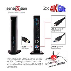 CLUB 3D USB 3.1 Gen 1 Dual Display 4K 60Hz Docking Station (CSV-1460)