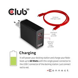 Club 3D USB Type C 3.2 Gen1 Triple Display Dynamic PD Charging Dock