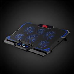 iCAN USB Six High-Speed RGB Fans Cooling Pad, Up to 17'', Black