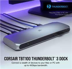 CORSAIR Thunderbolt 3 Dock, 85W Charging, Dual 4k 60Hz Support