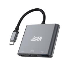 iCAN 3-in-1 Type-C to HDMI, PD and USB Hub(Open Box)