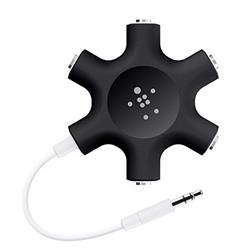 BELKIN RockStar 5-Jack 3.5 mm Audio Headphone Splitter - Black