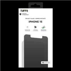 iPhone 15 - TUFF8 Privacy Tempered Glass /w Installation Tray