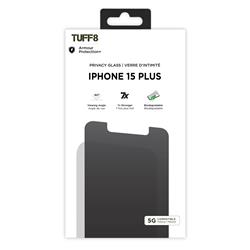 iPhone 15 Plus - TUFF8 Privacy Tempered Glass /w Installation Tray