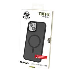 iPhone 15 / 14 / 13 - TUFF8 Glide Guard Rugged Back Case (Smoke Black)(Open Box)