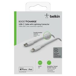 Belkin Braided USB-C to Lightning Cable (2m / 6.6ft) (CAA004bt2MWH)(Open Box)