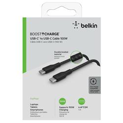 Belkin Braided USB-C to USB-C Cable 100W (2m / 6.6ft) (CAB014bt2MBK)(Open Box)