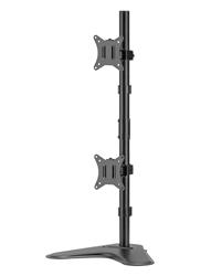 Brateck 17"-32" Vertical Dual-Monitor Steel Articulating Monitor Mount | Vesa 100x100,75x75 | Max Load 9KG Per Arm | Matte Blac