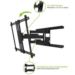 KANTO PDX700 Full Motion TV Wall Mount for 42-inch to 100-inch TVs, Black