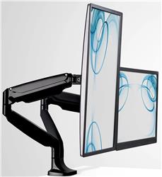 Mount-It! MI-1772B Dual Monitor Mount With Gas Spring Arms - Black