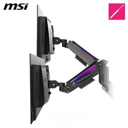 MSI MPG MT201DR - RGB Dual Monitor Stand Arms, Supports 17-35" Screen and 44Ibs, VESA Compatible, Adjustable Heavy Duty Gas Spr