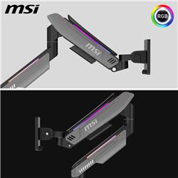 MSI MPG MT201R - RGB Single Monitor Stand Arm,  Supports 17-49" Screen and 44 lbs, VESA Compatible, Adjustable Heavy Duty Gas S