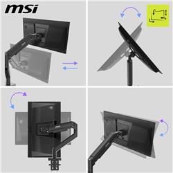 MSI MPG MT201R - RGB Single Monitor Stand Arm,  Supports 17-49" Screen and 44 lbs, VESA Compatible, Adjustable Heavy Duty Gas S