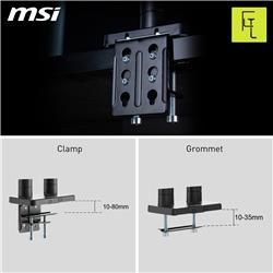 MSI MPG MT201R - RGB Single Monitor Stand Arm,  Supports 17-49" Screen and 44 lbs, VESA Compatible, Adjustable Heavy Duty Gas S