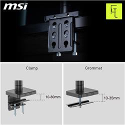 MSI MAG MT201 - Heavy Duty Single Monitor Stand Arm,  Supports 17-49" Screens and 44 lbs, VESA Compatible, Adjustable Spring As