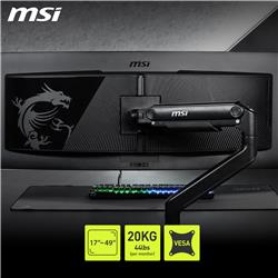 MSI MAG MT201 - Heavy Duty Single Monitor Stand Arm,  Supports 17-49" Screens and 44 lbs, VESA Compatible, Adjustable Spring As